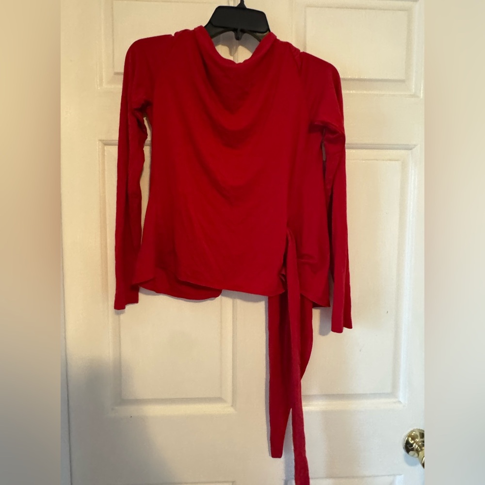 REFORMATION Red Valentine Holiday Date Party Festive “Cherie” Wrap Top - Picture 6 of 10